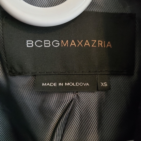 BCBGMAXAZRIA Double Breasted Black Wool Pea Coat - Picture 4 of 9